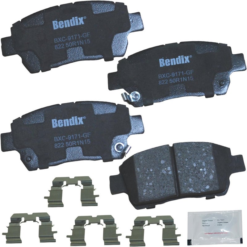Bendix بطانات الفرامل الأمامية السيراميكية Priority1 CFC822 لسيارات FAW F4 2008، F5 2009-2008، Scion iQ 2012، Toyota Celica 2000، Echo 2002-2001، MR2 Spyder 2001-2000، Prius 2002-2001 - Image 1